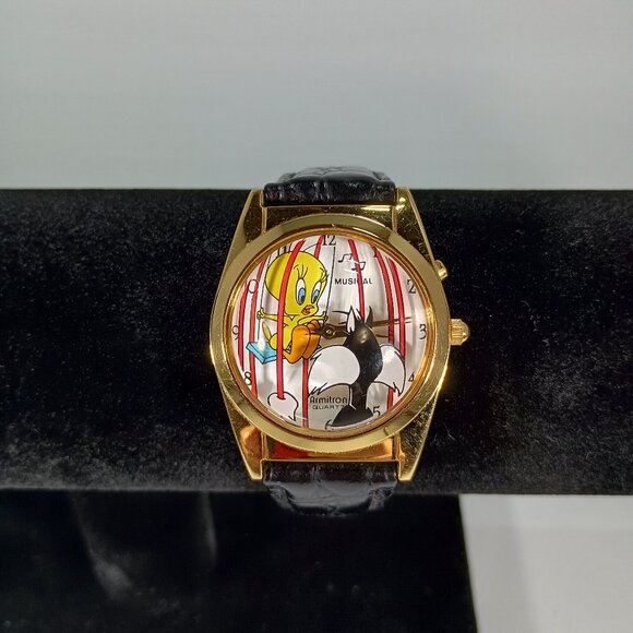 Armitron Tweety Bird & Sylvester Musical Watch Looney Tunes 1995 3D New Battery